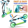 image:imageHurtle Renegade Kick Scooter for Kids Teenagers amp Adults  2Wheel Folding Scooter with Adjustable TBar Handlebar  Alloy AntiSlip DeckTeal